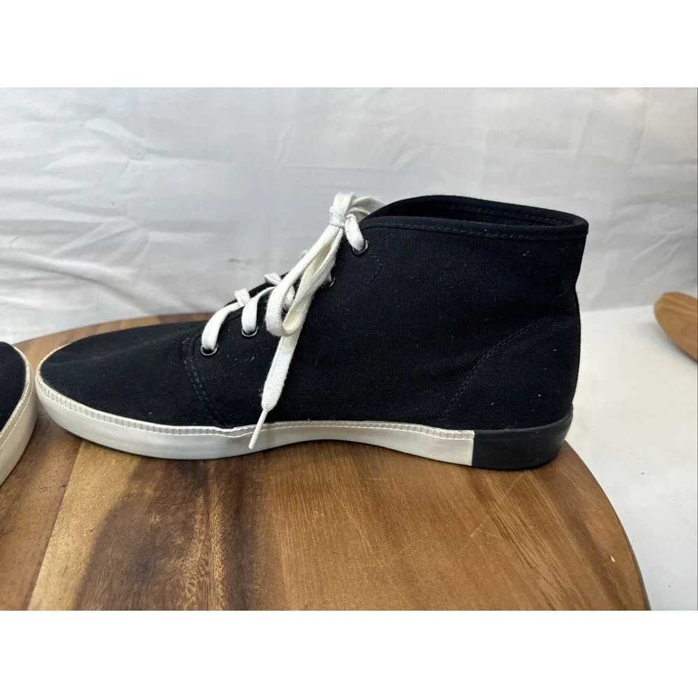 Timberland Chaka Boots 10.5 Black Canvas Mens Davis‎ Square Lace Up Black